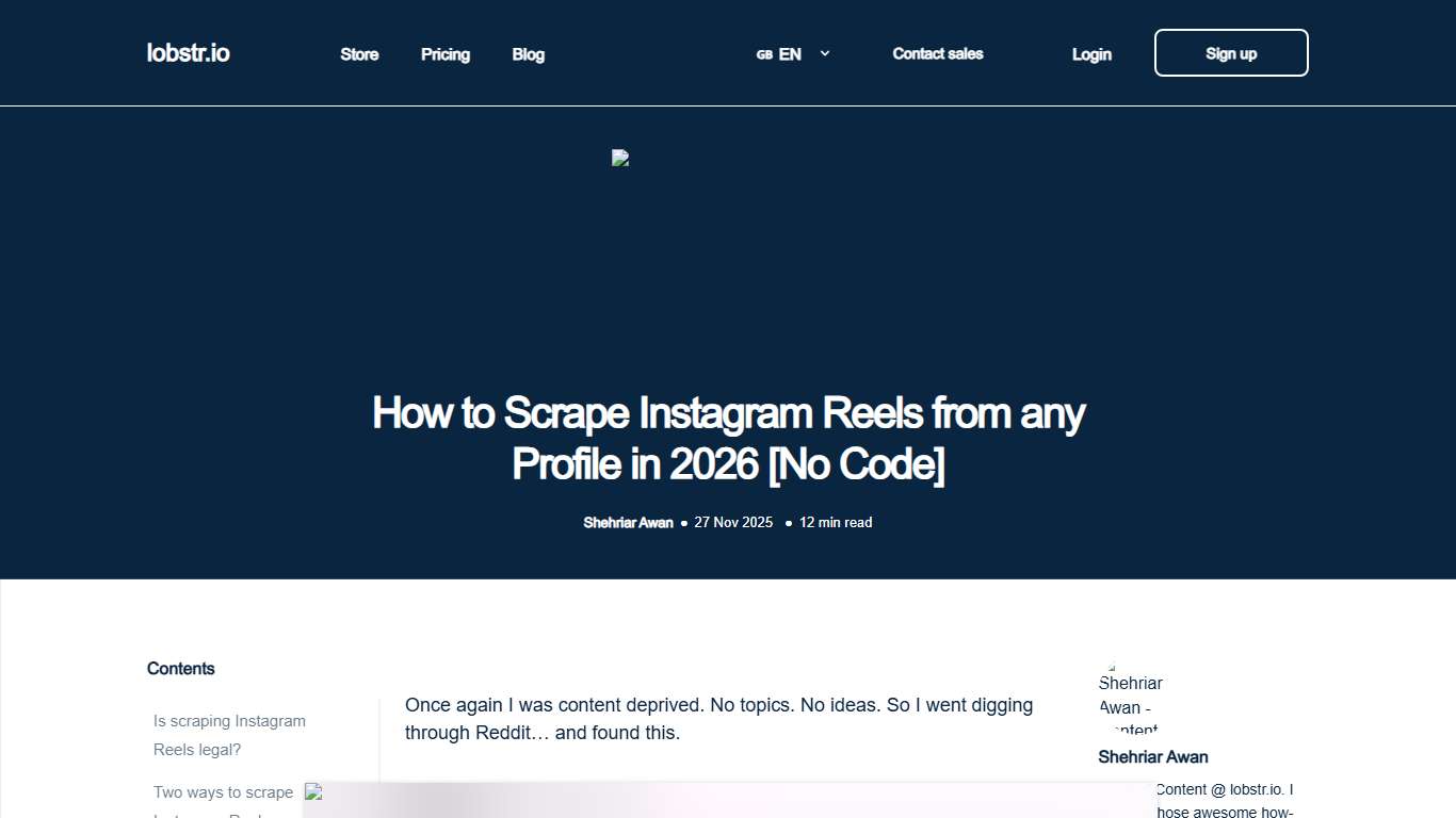 How to Scrape Instagram Reels from any Profile in 2026 [No Code]
